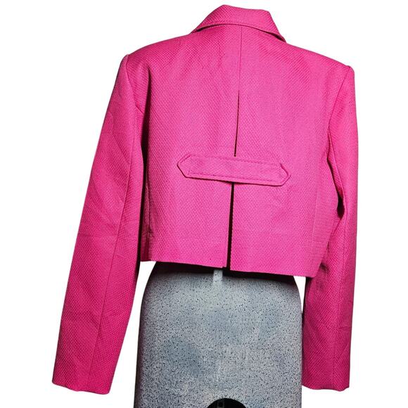 Pink Crop Blazer Jacket Size 10 - Picture 2 of 5